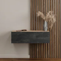 Hallway Furniture Coat Rack Wall Cabinet 100 cm Gold Oak...