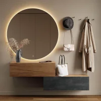 Hallway Furniture Coat Rack with 2 Wall Cabinets, 100 cm,...