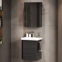 Badm&ouml;bel-Set mit Spiegelschrank 50cm (Anthrazit)