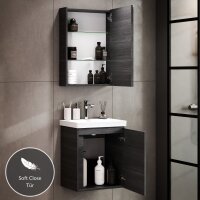 Badmöbel-Set mit Spiegelschrank 50cm (Anthrazit)