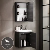 Badmöbel-Set mit Spiegelschrank 50cm (Anthrazit)