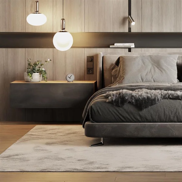 Bedroom nightstand cabinets 2x 100 cm gold oak / black charcoal