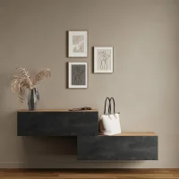 Hallway Furniture: 2-Piece Wardrobe Set (100 cm) in Gold...