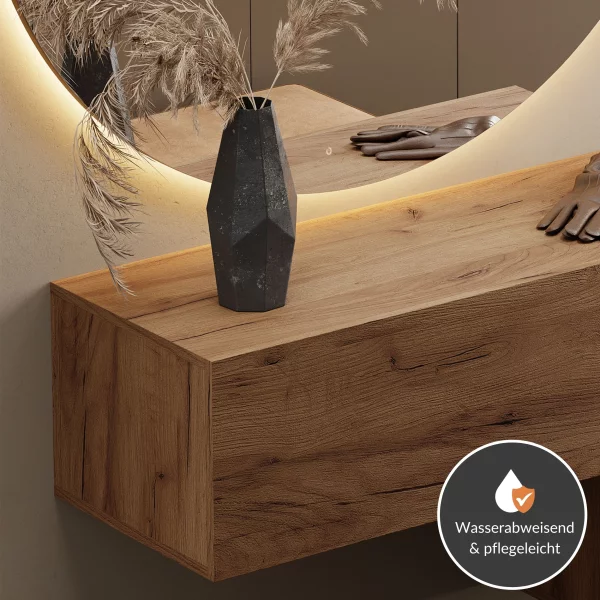 Flur Möbel Garderobe Hängeschrank 140cm einzeln Gold Eiche