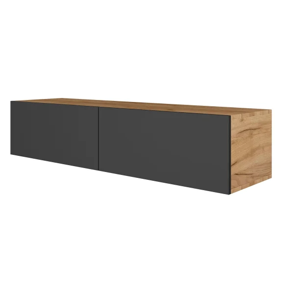 Flur Möbel Garderobe Hängeschrank 140cm einzeln Gold Eiche / Anthrazit
