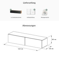 Flur Möbel Garderobe Hängeschrank 140cm einzeln...