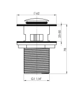 Waste set with overflow - chrome