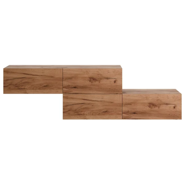 Meuble dentrée, penderie murale 140 cm, double, chêne doré