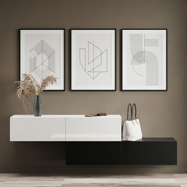 Mobili per corridoio - Appendiabiti - Armadio sospeso 140 cm doppio - Nero/bianco