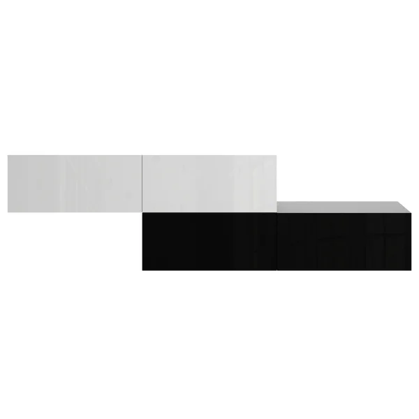 Mobili per corridoio - Appendiabiti - Armadio sospeso 140 cm doppio - Nero/bianco