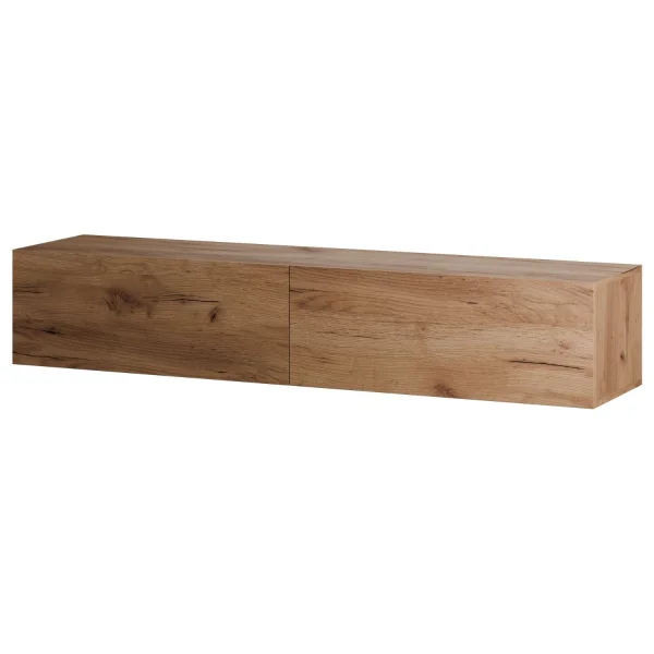 Hallway Furniture: 160 cm Single Wall-Mounted Coat Rack in Gold Oak