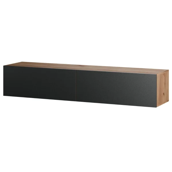 Flur Möbel Garderobe Hängeschrank 160cm einzeln Gold Eiche / Anthrazit