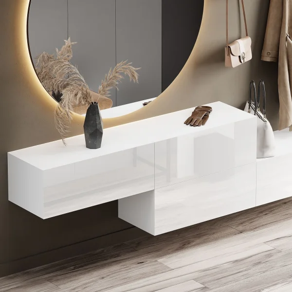 Flur Möbel Garderobe Hängeschrank 160cm doppelt weiß