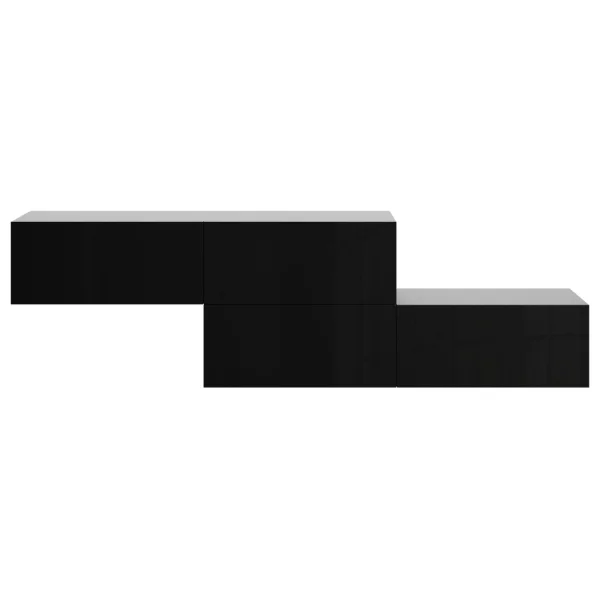 Hallway Furniture Coat Rack Wall Cabinet 160 cm Double Black