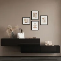 Meuble dentrée, penderie murale double, 160 cm, noir