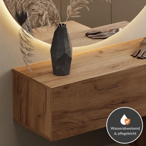 Meuble dentrée, penderie murale 160 cm, double, chêne doré