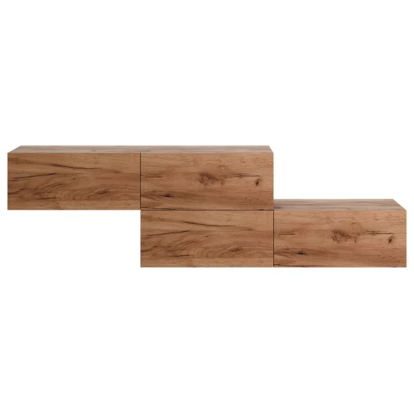 Meuble dentrée, penderie murale 160 cm, double, chêne doré