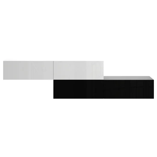 Mobili per corridoio - Appendiabiti - Armadio sospeso 160 cm doppio - Nero/bianco