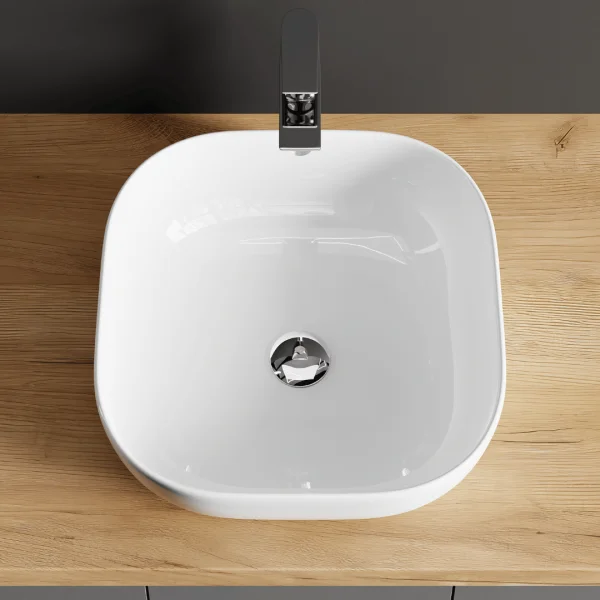 Countertop washbasin 42 cm high gloss white