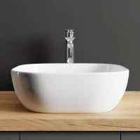 Lavabo da appoggio 42 cm, bianco lucido