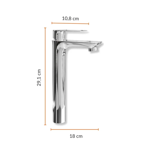 Einhebelmischer Armatur für Waschbecken – chrom, 29 cm Höhe