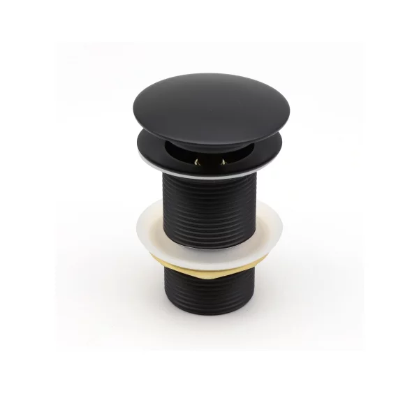 Ablaufgarnitur ohne Überlauf - schwarz (Messing)