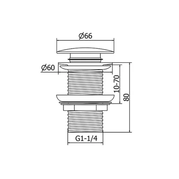 Ablaufgarnitur ohne Überlauf - schwarz (Messing)