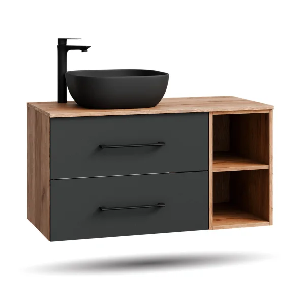 Bathroom Furniture: Vanity Cabinet, Sink 70, 90, 100, 120 cm, Oak, Anthracite