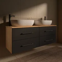 Meuble sous-lavabo LUX 140 cm, chêne doré /...
