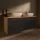 Meuble sous-lavabo LUX 140 cm, chêne doré / anthracite, avec 2 lavabos blancs
