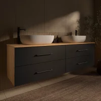 Mueble de lavabo LUX de 180 cm en roble dorado /...