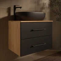 Mueble bajo para lavabo LUX de 70 cm, roble dorado /...