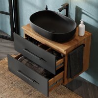 Waschtischunterschrank LUX 70 cm Gold Eiche / Anthrazit...