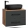 Mueble bajo para lavabo LUX de 70 cm, roble dorado / antracita, con lavabo negro