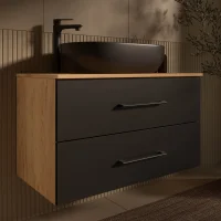 Mueble de lavabo LUX de 90 cm en roble dorado / antracita...