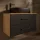 LUX 90 cm Vanity Cabinet in Gold Oak / Anthracite with Black Sink