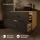 LUX 90 cm Vanity Cabinet in Gold Oak / Anthracite with Black Sink