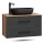 LUX 90 cm Vanity Cabinet in Gold Oak / Anthracite with Black Sink