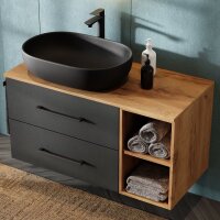 Waschtischunterschrank LUX 100 cm Gold Eiche / Anthrazit...
