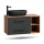 Mueble de lavabo LUX de 100 cm, roble dorado / antracita, con lavabo negro