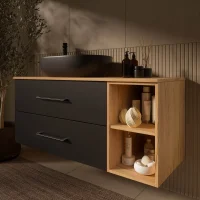 Meuble sous-lavabo LUX 120 cm, chêne doré /...
