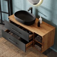 Waschtischunterschrank LUX 120 cm Gold Eiche / Anthrazit...