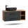 Meuble sous-lavabo LUX 120 cm, chêne doré / anthracite, avec lavabo noir