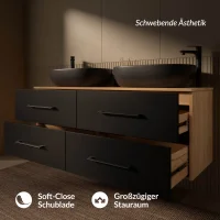Meuble sous-vasque LUX 140 cm, chêne doré /...