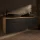 Meuble sous-lavabo LUX 180 cm, chêne doré / anthracite, avec 2 lavabos noirs