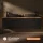 Meuble sous-lavabo LUX 180 cm, chêne doré / anthracite, avec 2 lavabos noirs