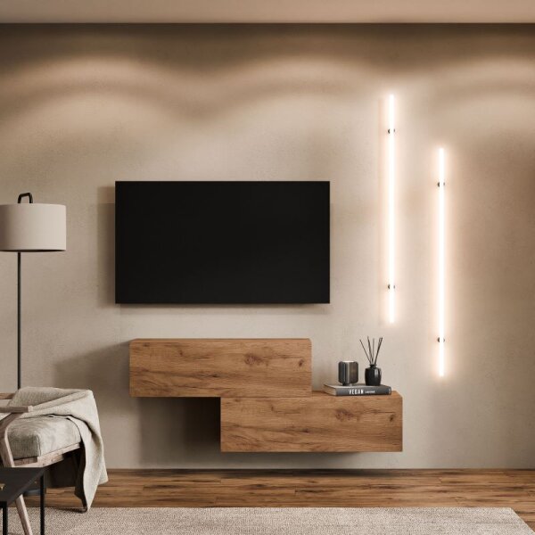 TV-Board Set – 200 cm Gold Eiche