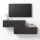 WEST TV-Board Set 2x 100 cm in Gold Eiche / Anthrazit - versetzt montierbar