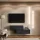 WEST TV-Board Set 2x 100 cm in Gold Eiche / Charcoal - versetzt montierbar