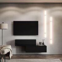 TV Lowboard-Set – 2×100 cm Schwarz